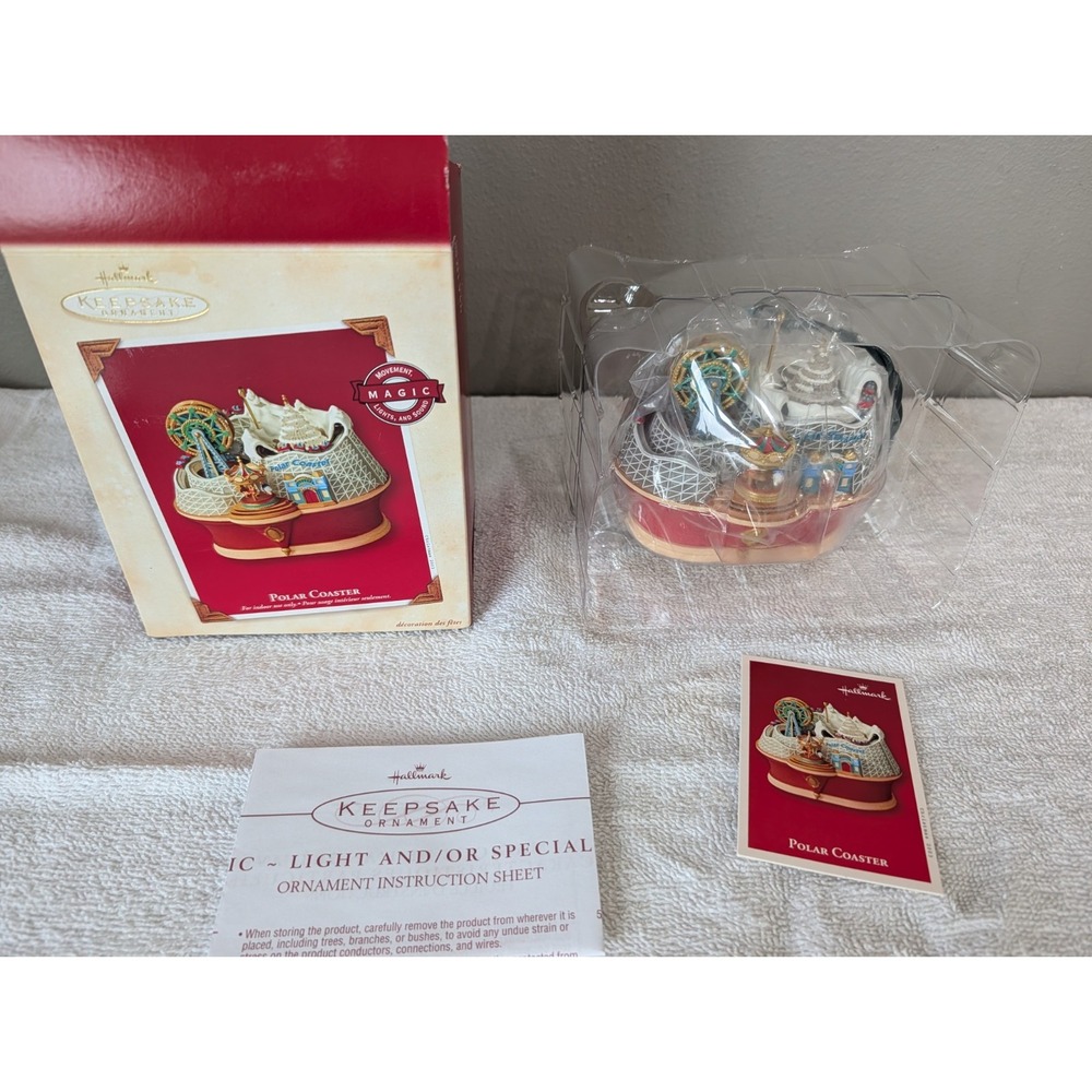NEW IN BOX Hallmark Keepsake Polar Coaster Magic Ornament 2003 Light Sound